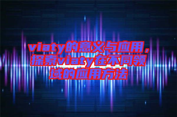 viaty的意義與應(yīng)用，探索viaty在不同領(lǐng)域的應(yīng)用方法