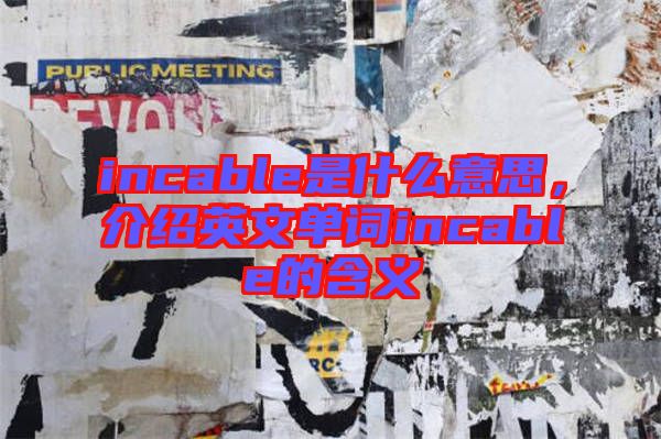 incable是什么意思，介紹英文單詞incable的含義