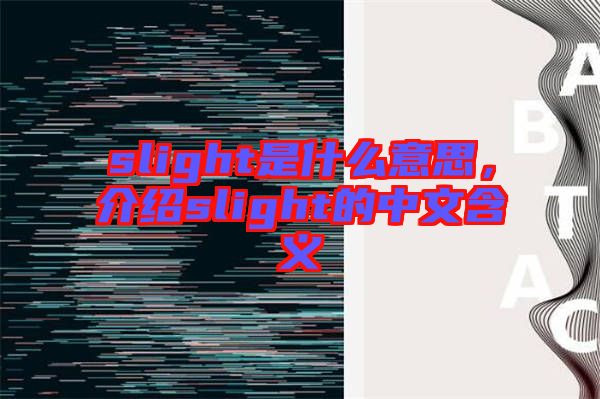 slight是什么意思，介紹slight的中文含義