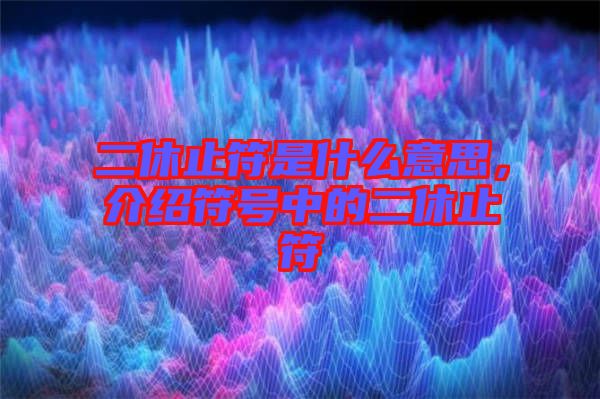 二休止符是什么意思，介紹符號中的二休止符