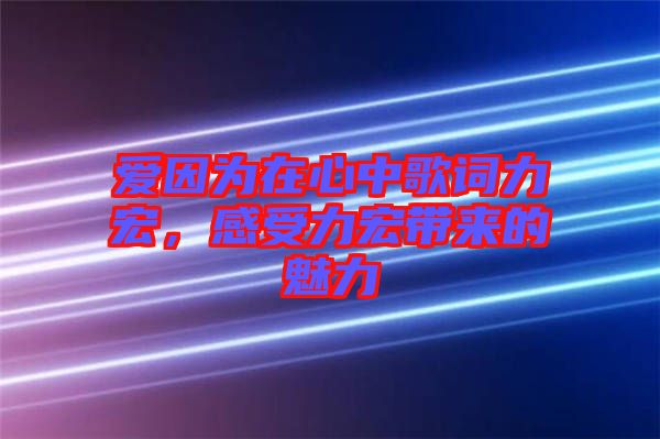 愛(ài)因?yàn)樵谛闹懈柙~力宏，感受力宏帶來(lái)的魅力