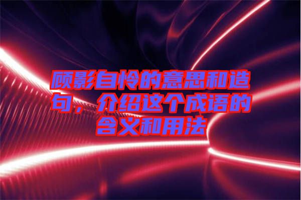 顧影自憐的意思和造句，介紹這個成語的含義和用法