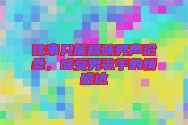 往事只能回味男聲滄桑，感受男歌手的情感達