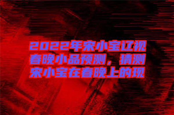 2022年宋小寶遼視春晚小品預(yù)測(cè)，猜測(cè)宋小寶在春晚上的現(xiàn)