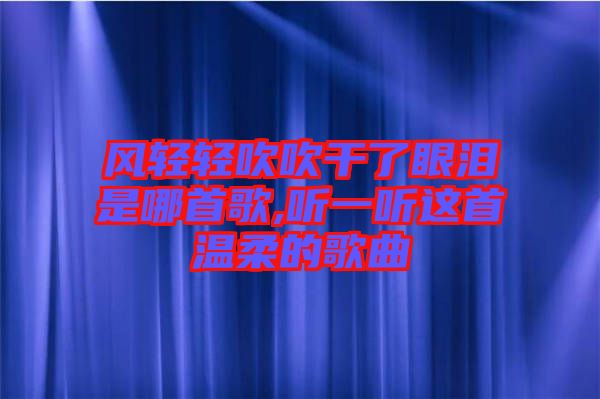 風輕輕吹吹干了眼淚是哪首歌,聽一聽這首溫柔的歌曲