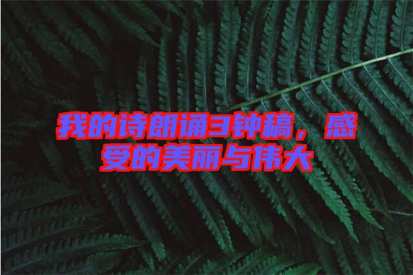 我的詩朗誦3鐘稿，感受的美麗與偉大