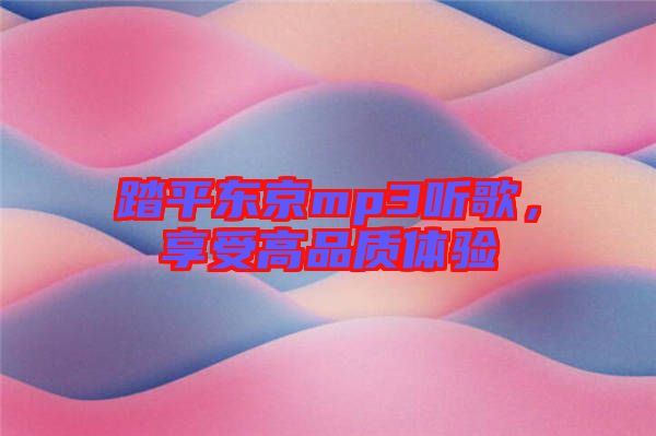 踏平東京mp3聽歌，享受高品質(zhì)體驗(yàn)