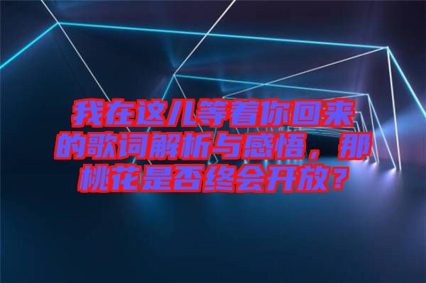 我在這兒等著你回來(lái)的歌詞解析與感悟，那桃花是否終會(huì)開(kāi)放？