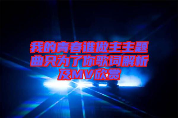 我的青春誰(shuí)做主主題曲只為了你歌詞解析及MV欣賞