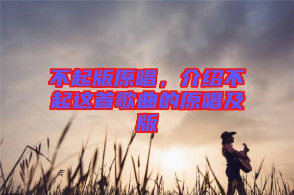 不起版原唱，介紹不起這首歌曲的原唱及版