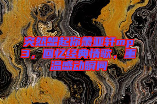 突然想起你蕭亞軒mp3，回憶經(jīng)典情歌，重溫感動瞬間