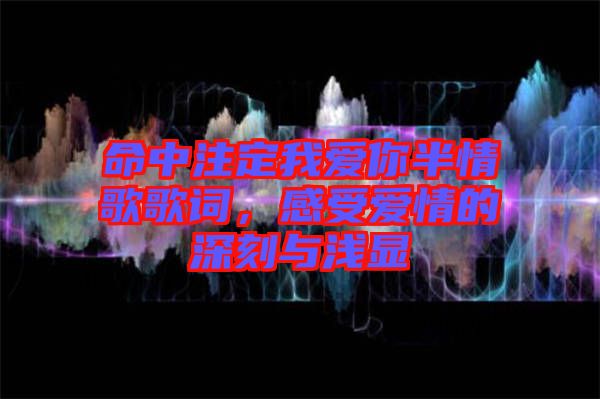 命中注定我愛你半情歌歌詞，感受愛情的深刻與淺顯