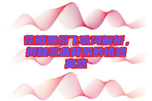 花瓣雨紛飛歌詞解析，揭秘歌曲背后的情感寓意