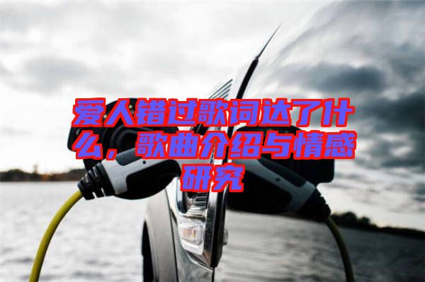 愛人錯過歌詞達了什么，歌曲介紹與情感研究