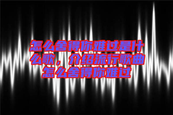 怎么舍得你難過(guò)是什么歌，介紹流行歌曲怎么舍得你難過(guò)