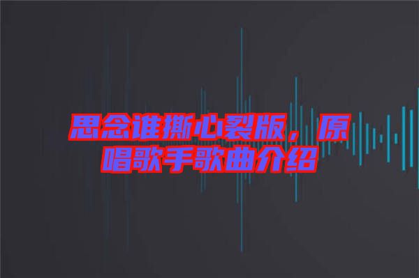 思念誰撕心裂版，原唱歌手歌曲介紹