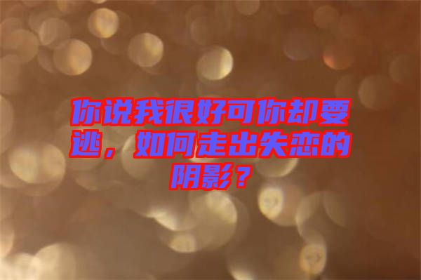 你說我很好可你卻要逃，如何走出失戀的陰影？