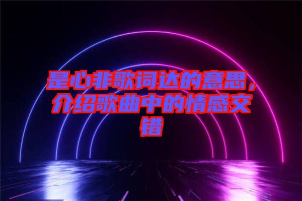 是心非歌詞達(dá)的意思，介紹歌曲中的情感交錯(cuò)