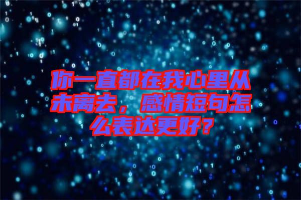 你一直都在我心里從未離去，感情短句怎么表達(dá)更好？