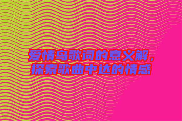 愛情鳥歌詞的意義解，探索歌曲中達(dá)的情感