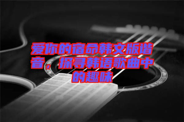 愛你的宿命韓文版諧音，探尋韓語歌曲中的趣味