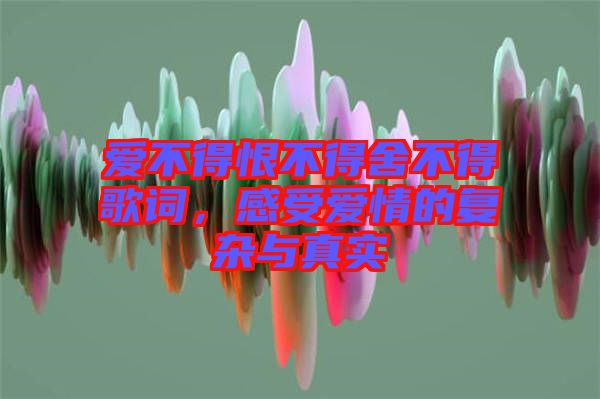 愛不得恨不得舍不得歌詞，感受愛情的復雜與真實