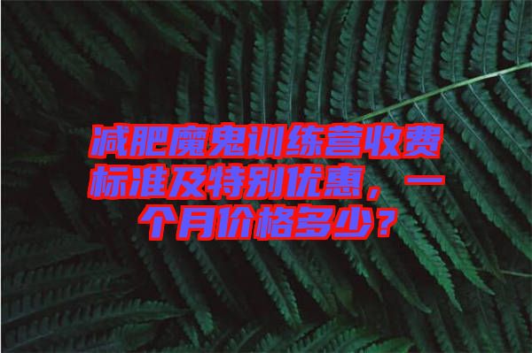 減肥魔鬼訓練營收費標準及特別優(yōu)惠，一個月價格多少？