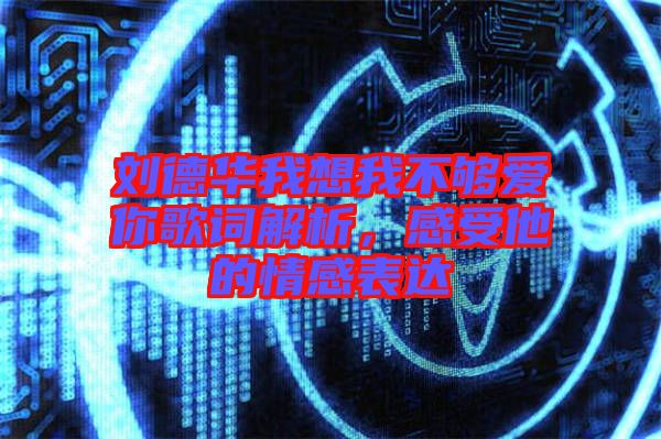 劉德華我想我不夠愛你歌詞解析，感受他的情感表達(dá)