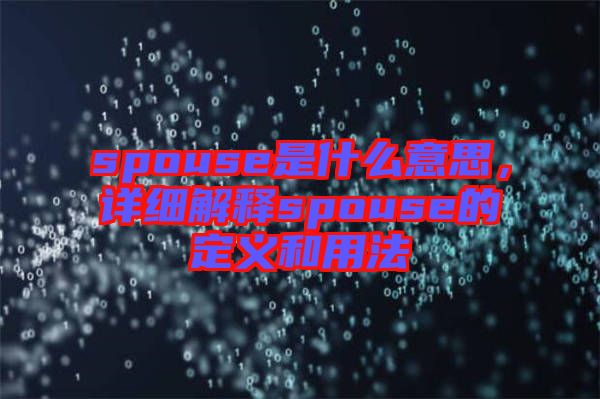 spouse是什么意思，詳細(xì)解釋spouse的定義和用法