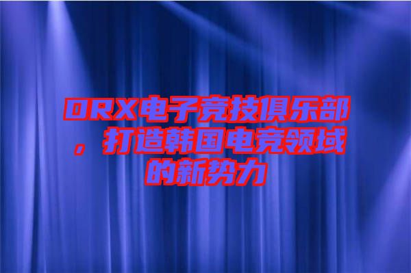 DRX電子競(jìng)技俱樂(lè)部，打造韓國(guó)電競(jìng)領(lǐng)域的新勢(shì)力