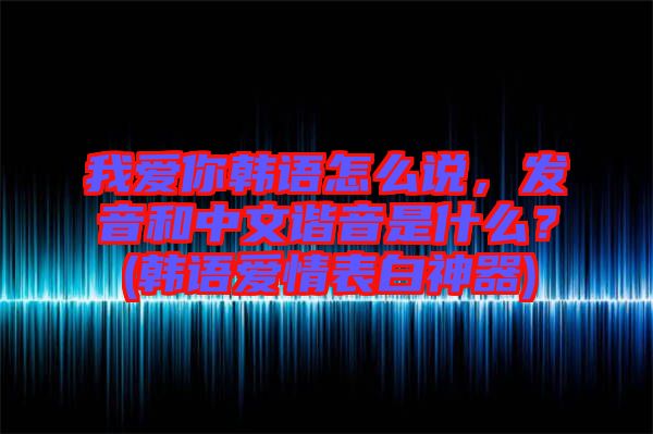 我愛你韓語怎么說，發(fā)音和中文諧音是什么？(韓語愛情表白神器)