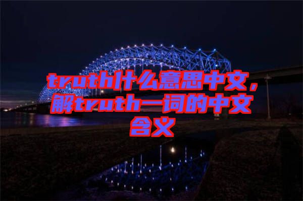 truth什么意思中文，解truth一詞的中文含義