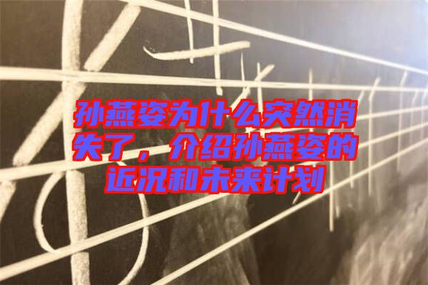 孫燕姿為什么突然消失了，介紹孫燕姿的近況和未來計劃