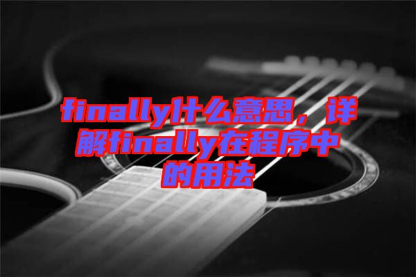 finally什么意思，詳解finally在程序中的用法