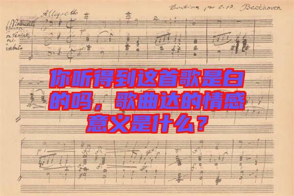 你聽得到這首歌是白的嗎，歌曲達(dá)的情感意義是什么？