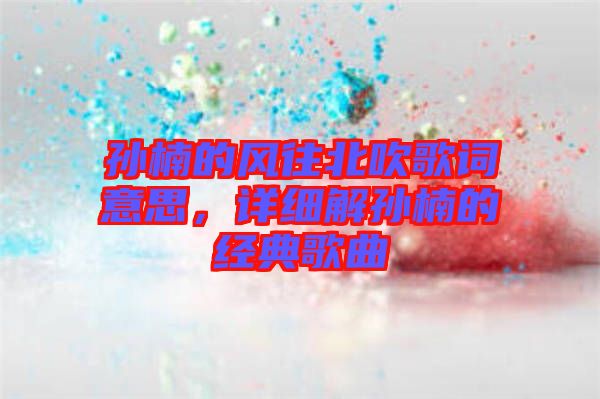 孫楠的風(fēng)往北吹歌詞意思，詳細(xì)解孫楠的經(jīng)典歌曲