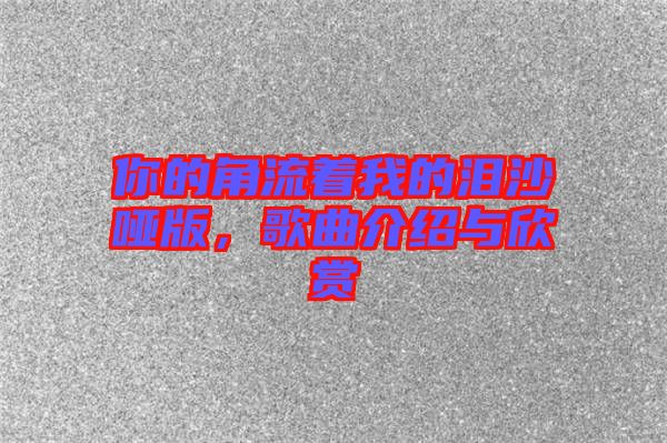 你的角流著我的淚沙啞版，歌曲介紹與欣賞