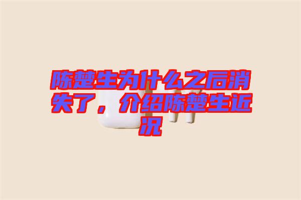 陳楚生為什么之后消失了，介紹陳楚生近況