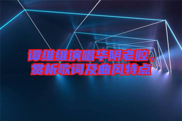 譚維維演唱華陰老腔，賞析歌詞及曲風特點