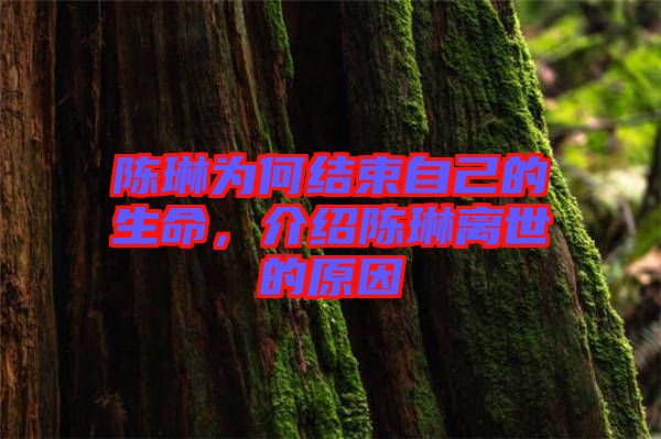 陳琳為何結(jié)束自己的生命，介紹陳琳離世的原因