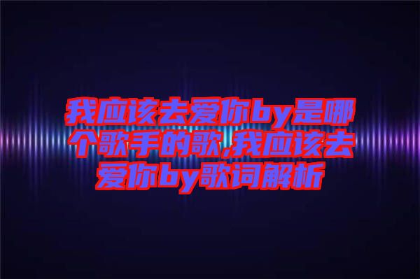 我應該去愛你by是哪個歌手的歌,我應該去愛你by歌詞解析