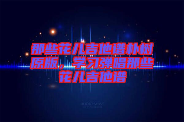 那些花兒吉他譜樸樹原版，學習彈唱那些花兒吉他譜