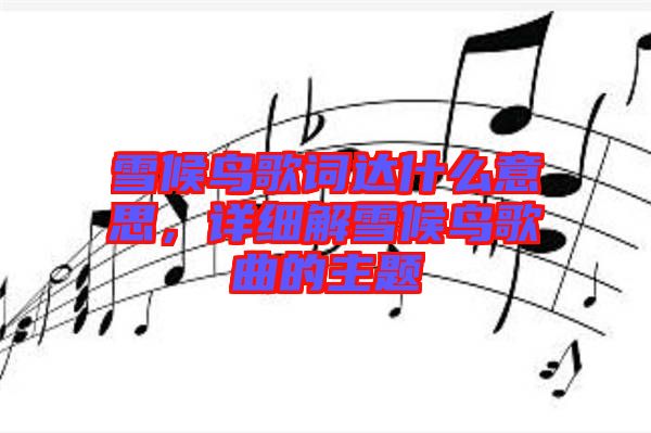 雪候鳥(niǎo)歌詞達(dá)什么意思，詳細(xì)解雪候鳥(niǎo)歌曲的主題