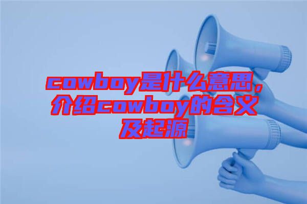 cowboy是什么意思，介紹cowboy的含義及起源