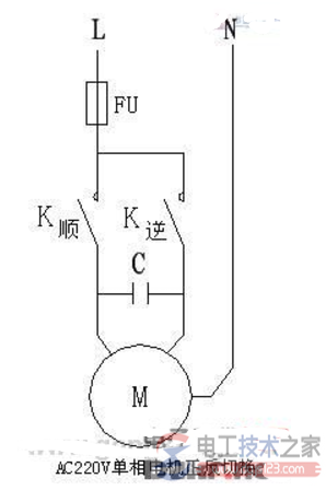 單相電機正反轉(zhuǎn)原理及接線圖